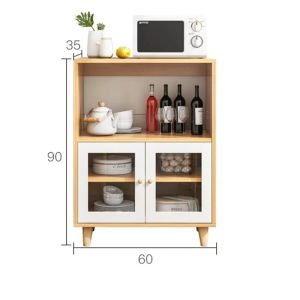 Tủ Gỗ Kèm Cửa Kính Để Đồ Nhà Bếp Để Lò Vi Sóng Và Các Vật Dụng Khác Thương Hiệu SIB Decor KG20