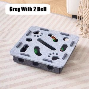 Cat Puzzle Toy Cat Felt Puzzle Box with Ball Interactive Cat Agility Toys Pet Teasing Bell Maze Box
