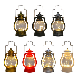 Operated Vintage Plastic Material 7 Color to Choose LED Lantern Hanging Lanterns for Outdoor Garden and Pathway