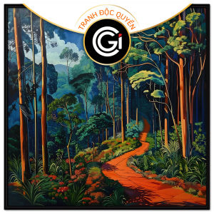 Tranh phong cảnh con đường nhỏ ven khu rừng tranh treo tường dán tường trang trídecor nội thất.CGI-770