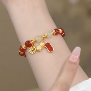 Bestella✨Gelang Kacang Keberuntungan Kreatif Gaya Klasik Gelang Manik-manik Antik Hadiah Berkat Mode COD