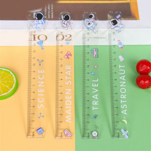 VIVOLILV เครื่องชั่งน่ารักอะคริลิคลายการ์ตูนไม้บรรทัดใส15มม. 1อุปกรณ์เครื่องเขียนนักเรียนมาตราส่วนที่แม่นยำหนาและทนทาน【ของขวัญปีใหม่】