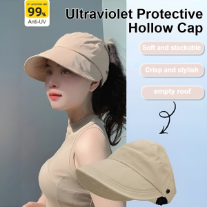 UPF50+ UV-resistant Empty-top Bucket Hat Won’t Fall Off In Strong Winds Comfortable Breathable All-match Sun Hat