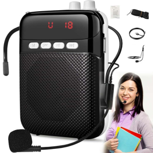 BERGARANSI TaffSTUDIO Spiker Speaker Pinggang guru Wireless Bluetooth Microphone LED Amplifier S26