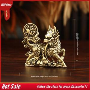 【COD】🔥🔥🔥 2pcs set Brass Fu Character Kirin Small Ornament Home Office Copperware Tea Pet Decoration