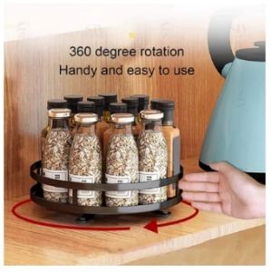3-layer kitchen storage rack 360 ° rotation kitchen spice rack fruit rack cosmetics rack kitchen organizer multi-purpose storage rack