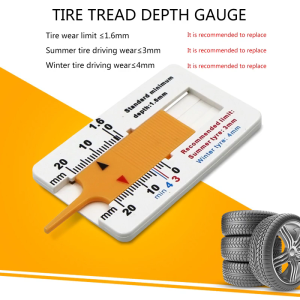 Tyre Tread Depth Gauge 0-20mm Depth Meter Vernier Depth Caliper Portable Tyre Tread Checker Plastic Measurement Tool