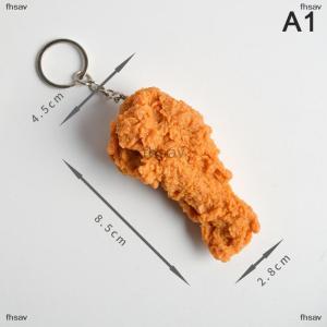 [COD] fhsav Imitation Food Keychain Fried Chicken Nuggets Chicken Leg Food Pendant Toy Gift
