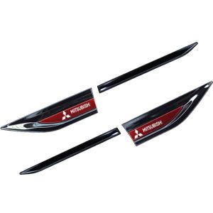 Mitsubishi Car Stainless Steel Car Door Fender 3D Metal Side Logo Stickers(Left And Right) For Ralliart Mirage G4 Triton Xpander Lancer ASX Outlander Attrage Pajero Eclipse