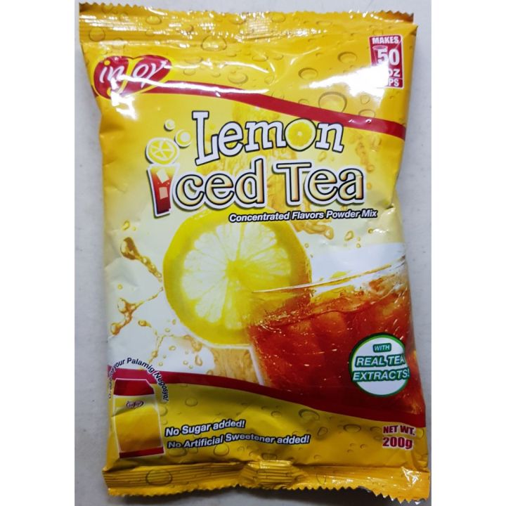 Injoy Concentrated Lemon Iced Tea Powder Drink 200g with Intense Sugar