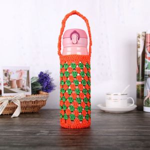 COOLSOOL Portable Camping Accessories With Strap Cup Sleeve Water Bottle Carrier Bag Water Bottle Cover Knitted Cup Pouch