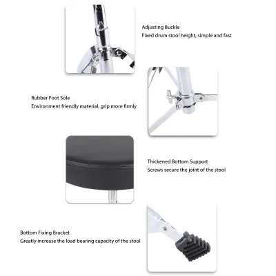 Drum Seat Chair Padded Drum Stool Stable Structure for Musical Instrument Playing