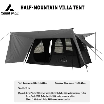 Mount Peak Camping Tents Villa Tents 4-6 Person Family Camping Tents Folding Luxury Waterproof and Sun-Proof Tents