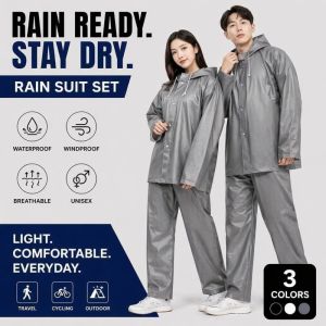 Waterproof Raincoat Rain Pants Set Eva Lightweight Hooded Outdoor Motorcycle Cycling Rain Gear