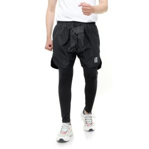 NJSTORE Celana Running Pendek 2 in 1 Pria Wanita Legging Panjang Olahraga Gym Lari