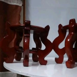 Đôn .Đôn Chò gỗ Tràm 5 Cỡ để dĩa trái cây trên bàn thờ 5 Chân ráp.GỖ tràm bông vàng sơn PU