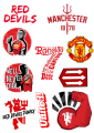 Bộ 10 sticker hình dán MANCHESTER UNITED, hình dán laptop, hình dán xe, hình dán pvc. 