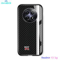 ZeroQiQi Case For Realme 12x 5G Famous Racing Car Logo Phone Case For boys Case Modified Stripe Design Carbon Fiber Tempered Glass Back Cover Casing. 
