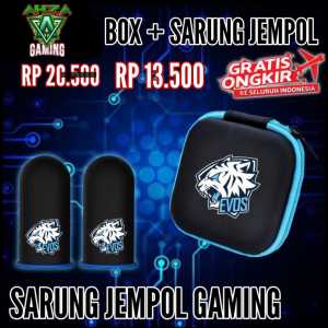 SARUNG JEMPOL GAME + BOX PUCH PREMIUM ANTI BASAH KERINGAT ISI 2 PCS SARUNG JEMPOL GAMING ANTI Slip