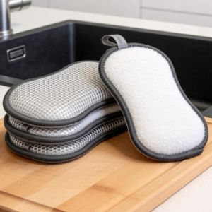 JOTNTP 3/6PCS Đậm đặc Khăn lau chén hai  Không trầy xước Sợi siêu nhỏ Miếng chà rửa nhà bếp Có thể tái sử dụng Có thể giặt được Miếng bọt biển làm sạch Rửa nồi