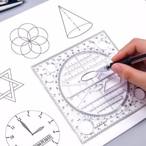 SDFBN Children Arc Shape Students Measuring Ruler Ellipse Multipurpose Stereo Template Art Design Ruler Springhall Angle Geometric Drawing Template Multifunctional Drawing Ruler Circle Maker Drawing Ruler
