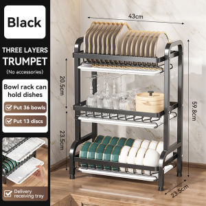 Multi-Tier Dish Drying Rack | Space-Saving Kitchen Organizer Auto Drain Dish Rack for Sink & Countertop