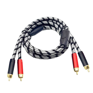 Universal 2RCA to 2RCA Cable Audios Video Cable Highly speed Signal Transmission Braide Coating for Music Player Mixer