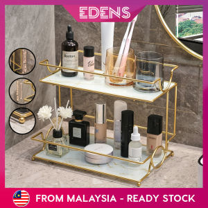 Edens Double Layer Large Capacity Cosmetic Skin Care Product Stand Bathroom Storage Rack - Fulfilled by Edens