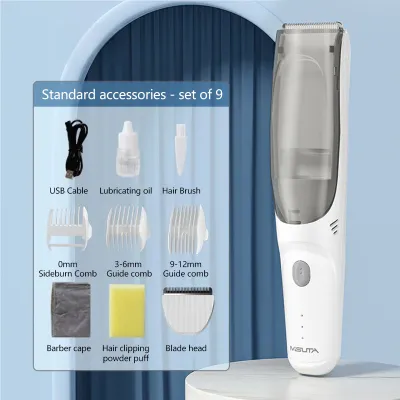 HamshMoc Baby Hair Clipper Vacuum Hair Trimmer Ceramic Blades Quiet Motor Large Capacity Storage Washable Design
