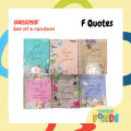 Orions F QUOTES SPIRAL Notebook W/Plastic Jacket 80lvs- Set of 3, 6, 10. 