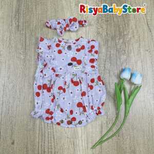 0-12 bulan Romper bayi Mora jumper bayi anak perempuan include bandana Risyababystore