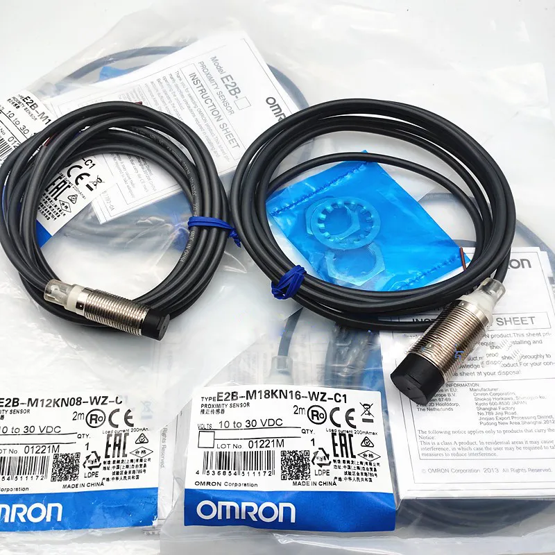 ใหม่ OMRON E2B-M12KN05/M12KN08/M12KS04/M12KS02/M30KN20/M30KS15-WZ-B1-C1  E2B-M18KN10/M18KN16/M18KS05/M18KS08/-WZ-B1-C1 E2B-S08KN04/S08KS02-WP-C1  E2B-M30LN30-WP-C1 แท้ Proximity Switch Sensor 2M |