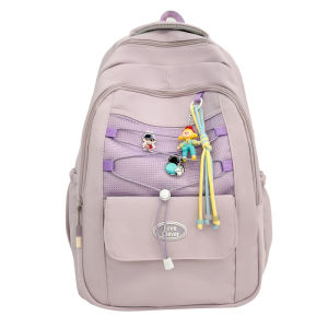 Womens Korean-style high school backpack Japanese-style versatile backpack for elementary school students junior high school students and middle school students large-capacity weight-reducing backpack