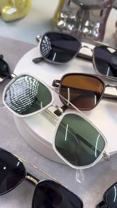 AU Mens semi-metal square frame sunglasses TR90 Reflective lenses 2025 New stylish retro sunglasses for women directly from the manufacturer