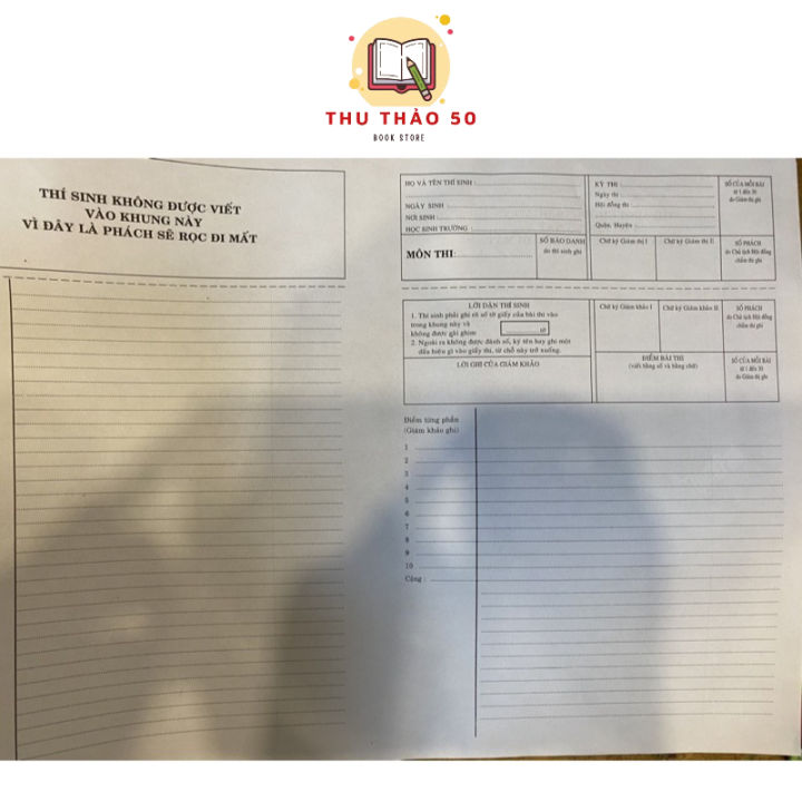 Giấy thi A3, giấy viết văn phách dọc , phách ngang ( 50 / 100 tờ ...