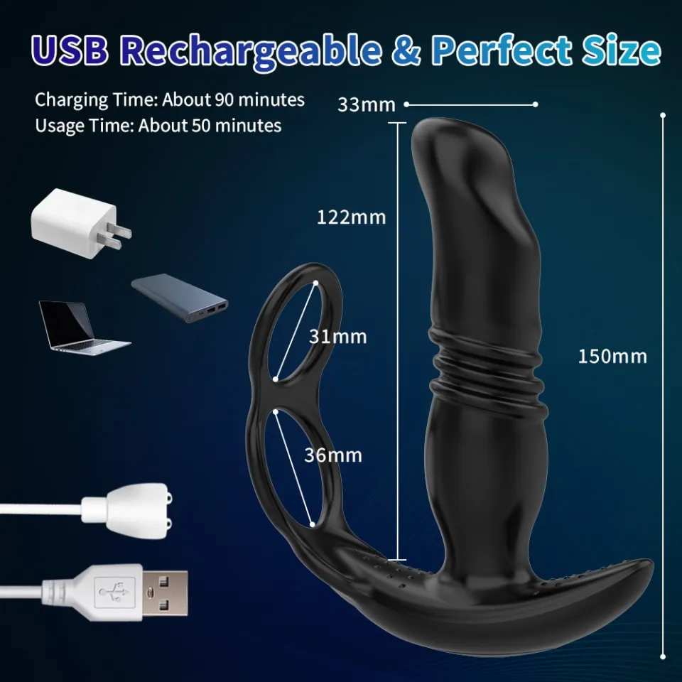 Privacy]APP Remote Control Prostate Massager Vibrator with Cock Ring  Telescopic Dildo Anal Plug Sex Toys for Men Gay Women Porn Sex Shop sex toy  | Lazada PH