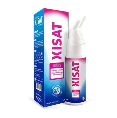 Dung dịch xịt mũi Xisat trẻ - Xisat hồng – Nước muối biển sâu giúp loại bỏ chất nhầy, làm thông thoáng mũi (Chai 75 ml)