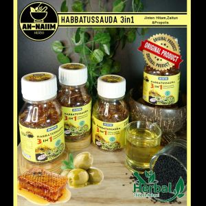 HABBATUSSAUDA 3IN1 An-Naiim isi 160 capsul/Minyak Jinten Hitam+propolis+zaitun oil