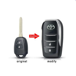 LCYY sale cod for Toyota Vios flip key accessories 3rd Gen 3 2013 2014 2015 2016 2017 2018 Yaris car remote shell replacement control cover kit with logo