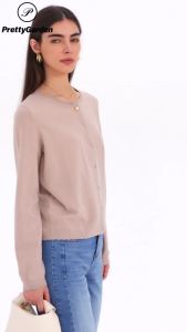 PRETTYGARDEN Long Sleeve Cardigan Sweaters for Women Lightweight Scalloped Ribbed Knit Sweater Women Fall Clothes 2025
