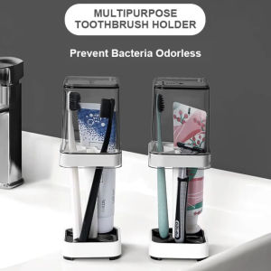 Covered Toothbrush Holder Dustproof Tooth Brush Stand 3-Slot Waterproof Toothbrush Holders for Camping Dorm Counter Shower