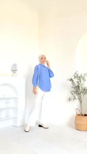 Nelka Katun Shirt: Kemeja Wanita Atasan Nyaman