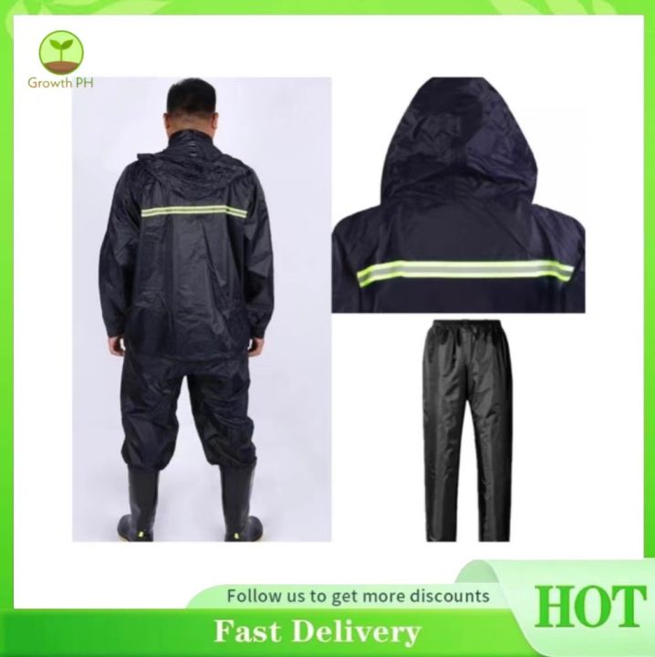 Waterproof Raincoat Motorcycle Jacket Pants Set Rainproof Water Resistant Riding Clothes High Quality Fabric For Heavy Rainfall Full Body Raincoat And Pants | Lazada Philippines