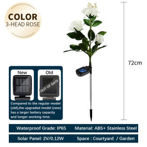 OOKAS Solar Light Waterproof 5 Bigger Rose Flowers Lights for Garden Yard Lawn sidewalk Pathway Lighting