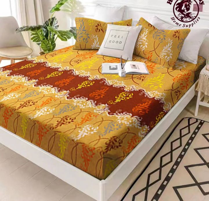 Bed Sheet Queen Pillow Cover 3in1 Korean Design Cotton