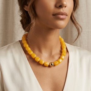 XYAX Vòng cổ choker Vòng cổ acrylic Hạt vuông Acrylic Dây chuyền áo len Sang trọng nhẹ nhàng Boho Dây chuyền xương quai xanh nữ Xuân Hè