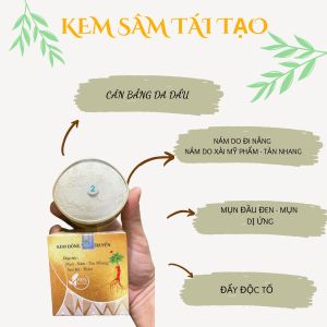 Kem sâm tái tạo da mẫu dành cho da mỏng yếu da dễ tái tạo bong dịu nhẹ an toàn xoá sạch nhờn mụn ẩn đẩy cồi mụn