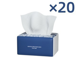 【20 Packs】Botare Air Cushion Facial Tissue 4-Ply 8000 Sheets Total Super Soft Alcohol & Fragrance Free Tisu Lembut for Baby Sensitive Skin Value Pack Home Use