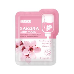 LAIKOU 10pcs Japan Sakura Mud Face Mask Cleansing Whitening Moisturizing Oil-Control Anti-Aging Clay Mask Packs Facial Skin Care Anti Wrinkle Night Facial Packs Skin Clean Dark Circle(S1A-P2)