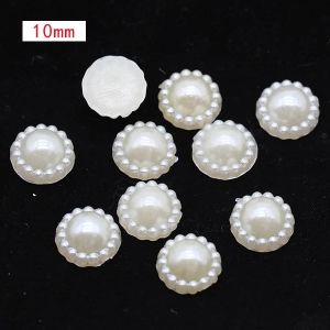 Hanson8 100pcs White ABS Flat Bottomed Imitation Pearl DIY Accessories with Irregular Imitation Pearl Hair Accessories J6H9P